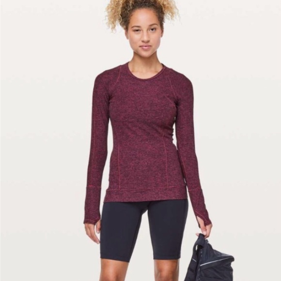 lululemon athletica Tops - Lululemon Cypress Kiss Long Sleeve Heathered
Star Ruby/Black 4